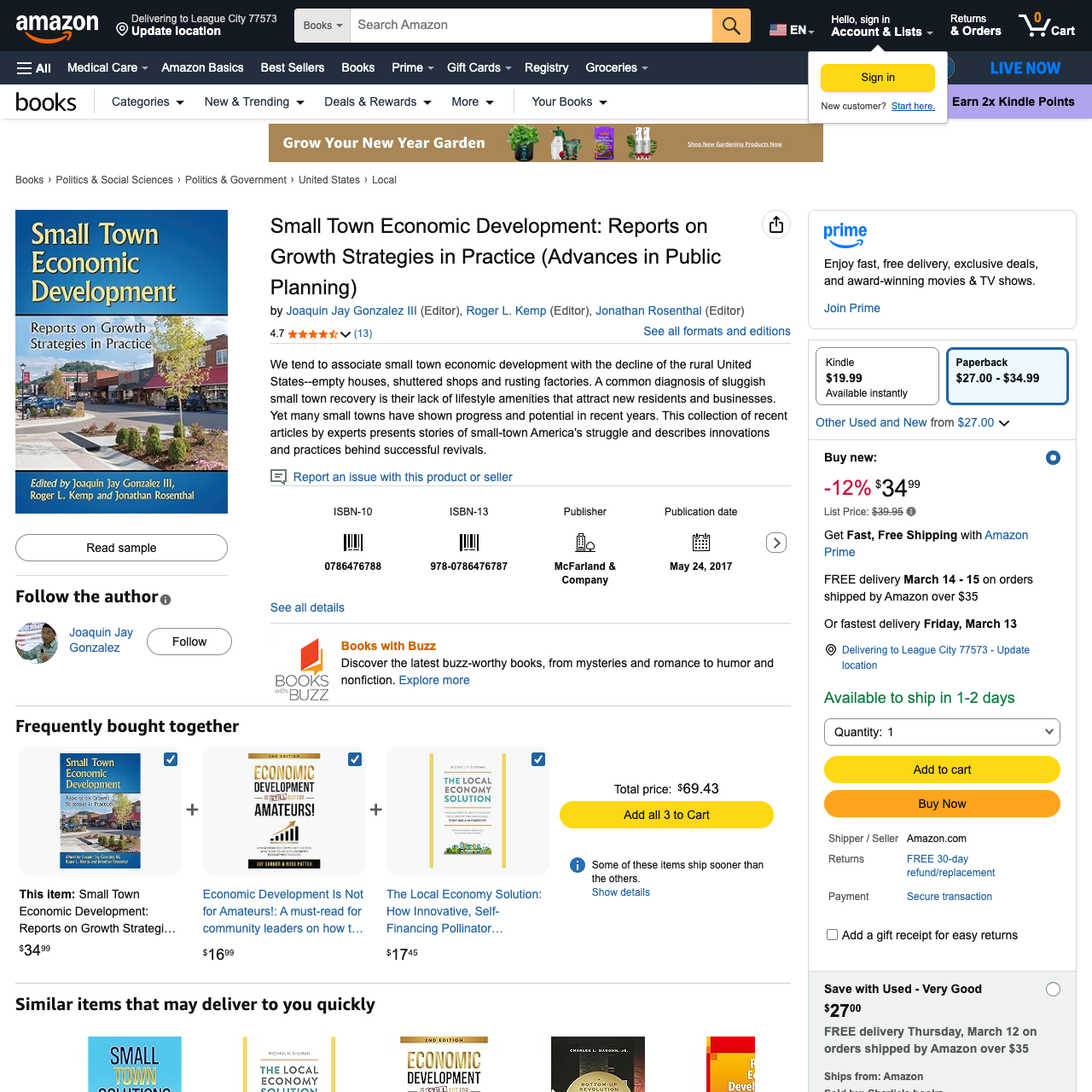 Small Town Economic Development: Reports on Growth Strategies in Practice