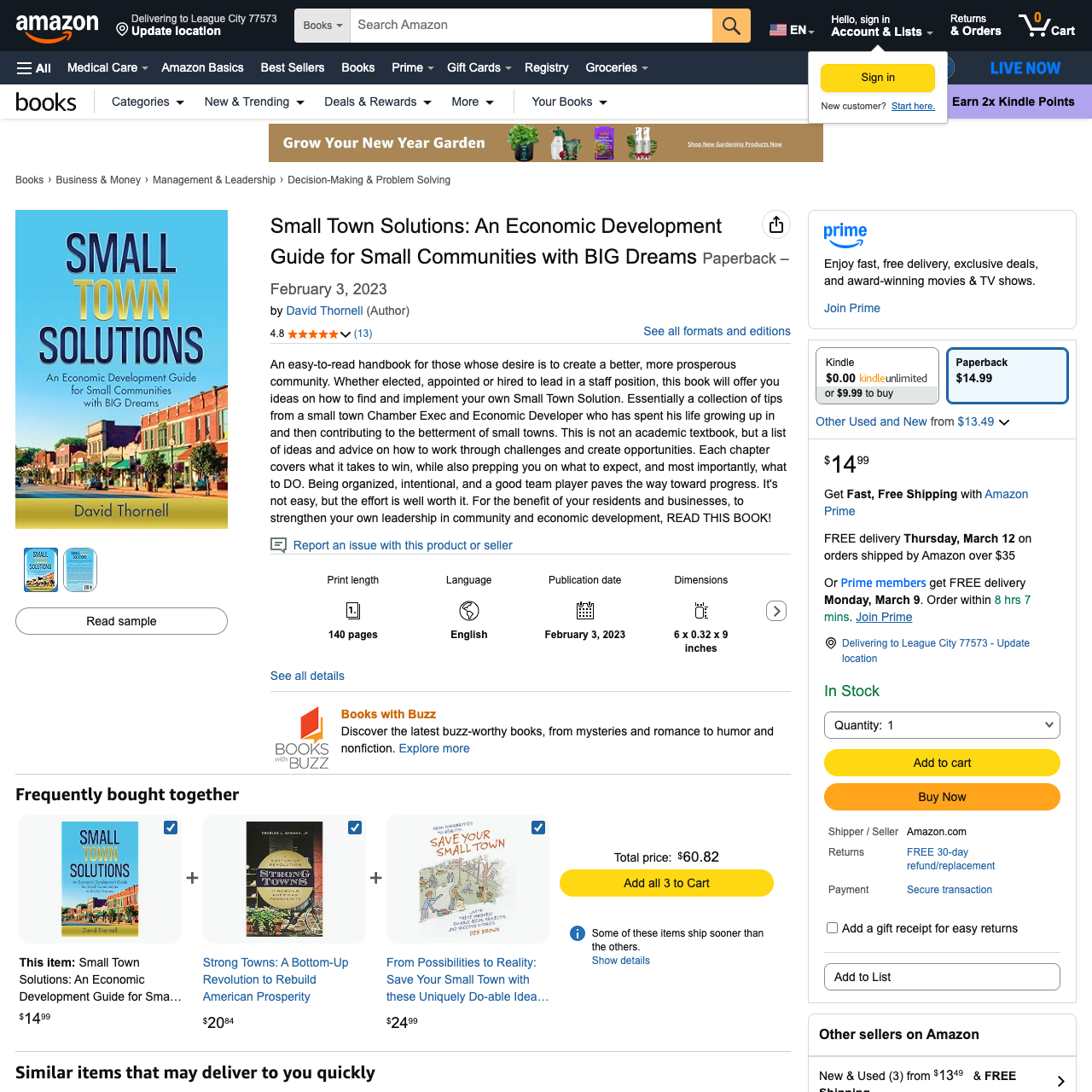 Small Town Solutions: An Economic Development Guide for Small Communities with BIG Dreams